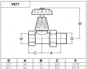 V167710MA Carlo Poletti ART-DECO | вентиль прямой верхний (бронза)