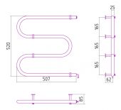 Стилье (Сунержа) Электрика M 00400-5050 | электрический полотенцесушитель 500х500