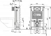 ALCAPLAST SADROMODUL A101/850 | инсталляция скрытого монтажа