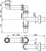 Alcaplast A434 | компактный сифон для раковины