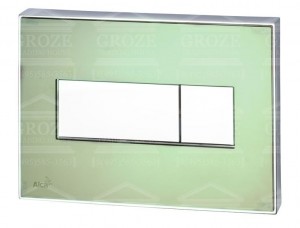 ALCAPLAST M1372 | клавиша смыва с цветным вкладышем для унитаза (цвет зелёный) ― поставщик сантехники и отопительного оборудования SAN-GROZE