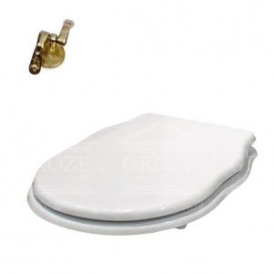 EE73 ARTCERAM HERMITAGE | сиденье с крышкой для унитаза soft close (белый/бронза) ― поставщик сантехники и отопительного оборудования SAN-GROZE
