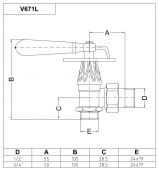 V671L10MA Carlo Poletti CLASSIC ART | вентиль угловой верхний (бронза)