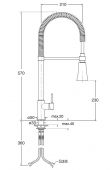 Cristina KT 507 | смеситель для кухни с выдвижным душем (хром)