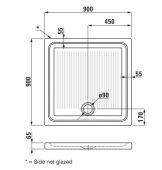 Laufen Merano 8.5395.1 | душевой поддон керамический 90х90