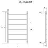 Energy Classic | водяной полотенцесушитель 800x500