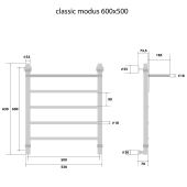 Energy Classic Modus | водяной полотенцесушитель 600x500