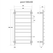 Energy Grand | электрический полотенцесушитель 1000x500