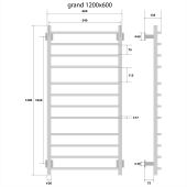 Energy Grand | электрический полотенцесушитель 1200x600