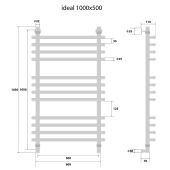 Energy Ideal Lux | водяной полотенцесушитель 1000x500