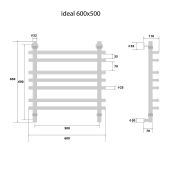 Energy Ideal Lux | водяной полотенцесушитель 600x500