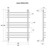 Energy Ideal Lux | водяной полотенцесушитель 800x500