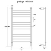 Energy Prestige | водяной полотенцесушитель 1000x500