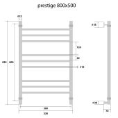 Energy Prestige | водяной полотенцесушитель 800x500