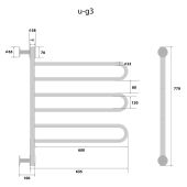 Energy U chrome G3 | электрический полотенцесушитель 770х635