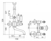 FIORE COLONIALE 02G610 | смеситель для ванны и душа gold (золото)