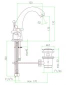 Fiore Margot 26ZZ0623 | смеситель для раковины (старая бронза)