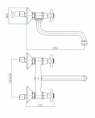 Fiore Margot 26ZZ0642 | настенный смеситель для кухни (старая бронза)