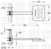 FLOVA URBAN KI017 Air-in Rainshower | верхний душ 255x210 мм (хром)