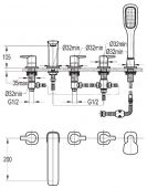 FLOVA URBAN UR5HBSM | смеситель на борт ванны (5 отв.)