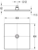 Flova Design KI016C Air-in Rainshower | верхний душ 404x404 мм (хром)