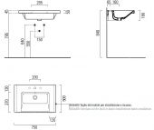 GSI Norm 8687111 | раковина подвесная 75х50