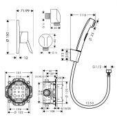 Hansgrohe Focus S 31764000+32129000 | комплект гигиенический душ со смесителем (хром)