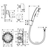 Hansgrohe Logis 71605000+32129000 | комплект гигиенический душ со смесителем (хром)