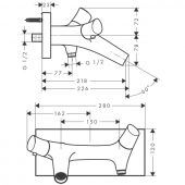 Hansgrohe Axor Starck Organic 12410000 | термостатический смеситель для ванны и душа (хром)