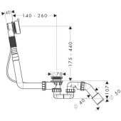 Слив/перелив для ванны Hansgrohe Flexaplus 58155000