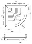 Y0GL HATRIA DROP | Душевой поддон керамический 90x90 угловой 1/4 круга