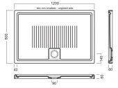 YXE8 HATRIA LIF.ST | Душевой поддон керамический 120x80