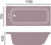 Heritage Granley BGRW00 | ретро ванна акриловая 1700х750