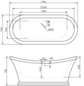 Heritage Orford BORFSW00 | ретро ванна акриловая 1700х740