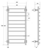 Lytellton Сuadro Box | электрический полотенцесушитель 1000x500 (хром)