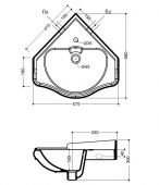 Migliore Bella ML.BLL-25.058.BI | угловая раковина 41x41