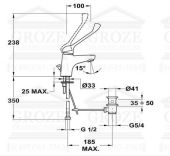 Mofem Junior Evo 159-0024-00 | локтевой медицинский смеситель для инвалидов (хирургический)