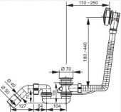 SANIT 830 d40/50 | универсальный слив-перелив для ванн