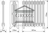 Чугунный радиатор FLOREAL 770/8 IBC Heiztechnik