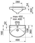 Gustavsberg Basic 590-3 | раковина подвесная 49x36