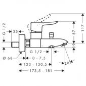 Hansgrohe Metris 31480000 | смеситель для ванны