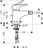 Смеситель для биде Hansgrohe Metropol E 14270000