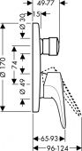 Смеситель для ванны Hansgrohe Metropol E 14475000