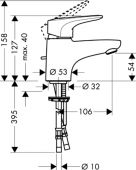 Смеситель для раковины Hansgrohe Metropol E 14072000