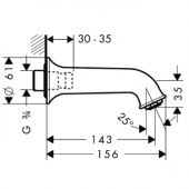 Hansgrohe Тalis Classic 14148000 | излив на ванну