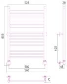 Стилье (Сунержа) Рапсодия 00023-8050 | водяной полотенцесушитель 800х500