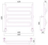 Стилье (Сунержа) Вариация 00021-6060 | водяной полотенцесушитель 600х600
