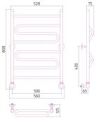 Стилье (Сунержа) Вариация 00021-8050 | водяной полотенцесушитель 800х500