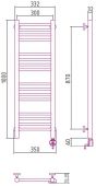 Сунержа Богема 00-0505-1030 | электрический полотенцесушитель 1000x300 (перемычка прямая)