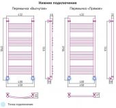 Сунержа Богема 00-0101-1040 | водяной полотенцесушитель 1000x400 (перемычка выгнутая)